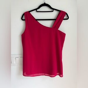 Banana Republic Factory slanted neckline sleeveless top fuchsia pink Small NEW
